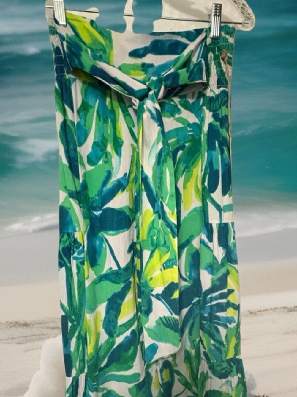 True Destinations Resort Wear Wide Leg Pants Palooza Coverup Green Size XS